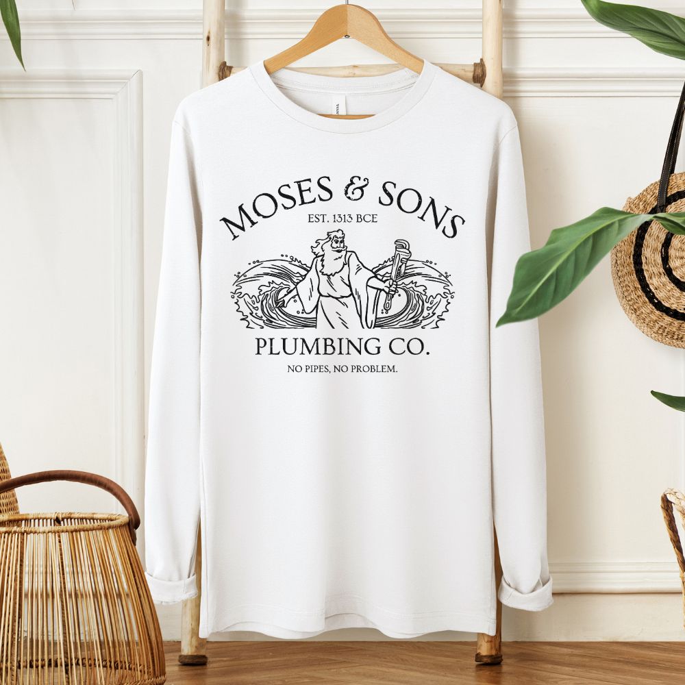 Moses Plumbing Co. | Funny Passover Long Sleeve Tee