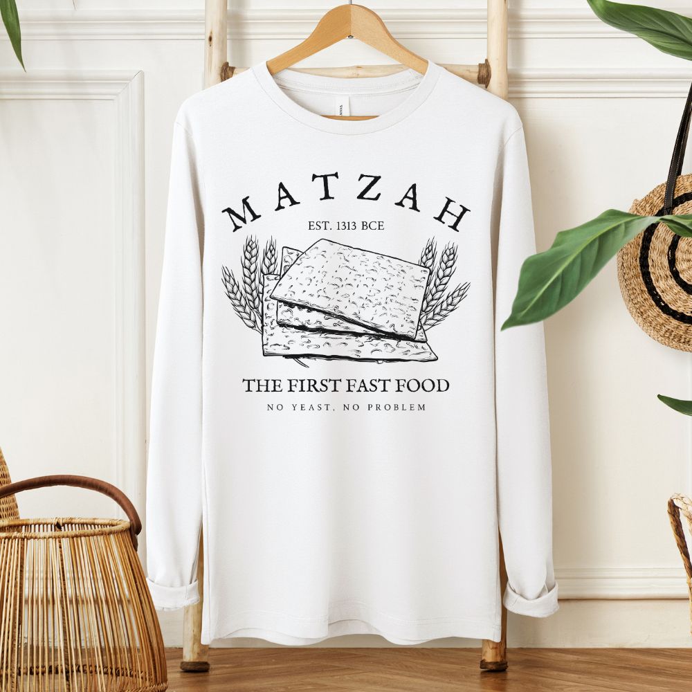 Matzah The First Fast Food | Funny Passover Long Sleeve Tee
