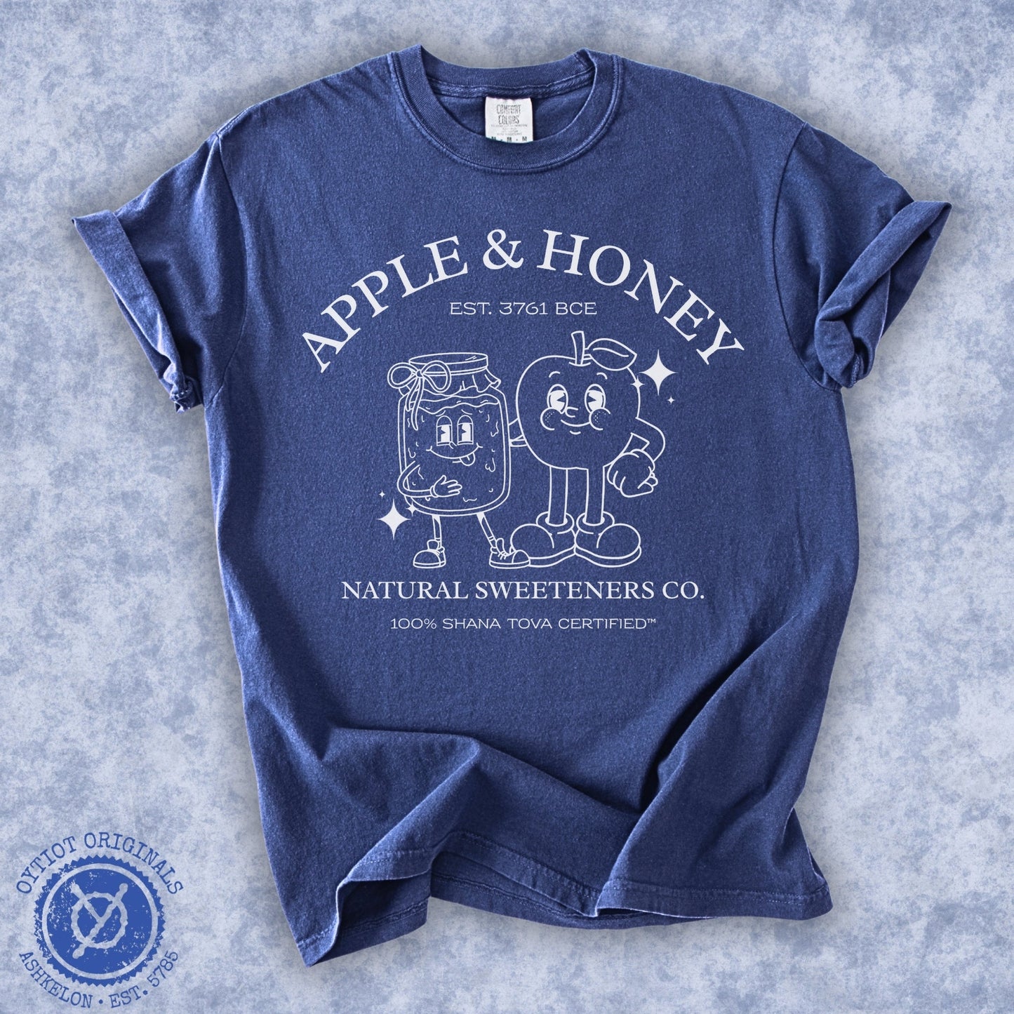 Apple and Honey Co. | Rosh Hashanah Humor Washed T-shirt - Oytiot