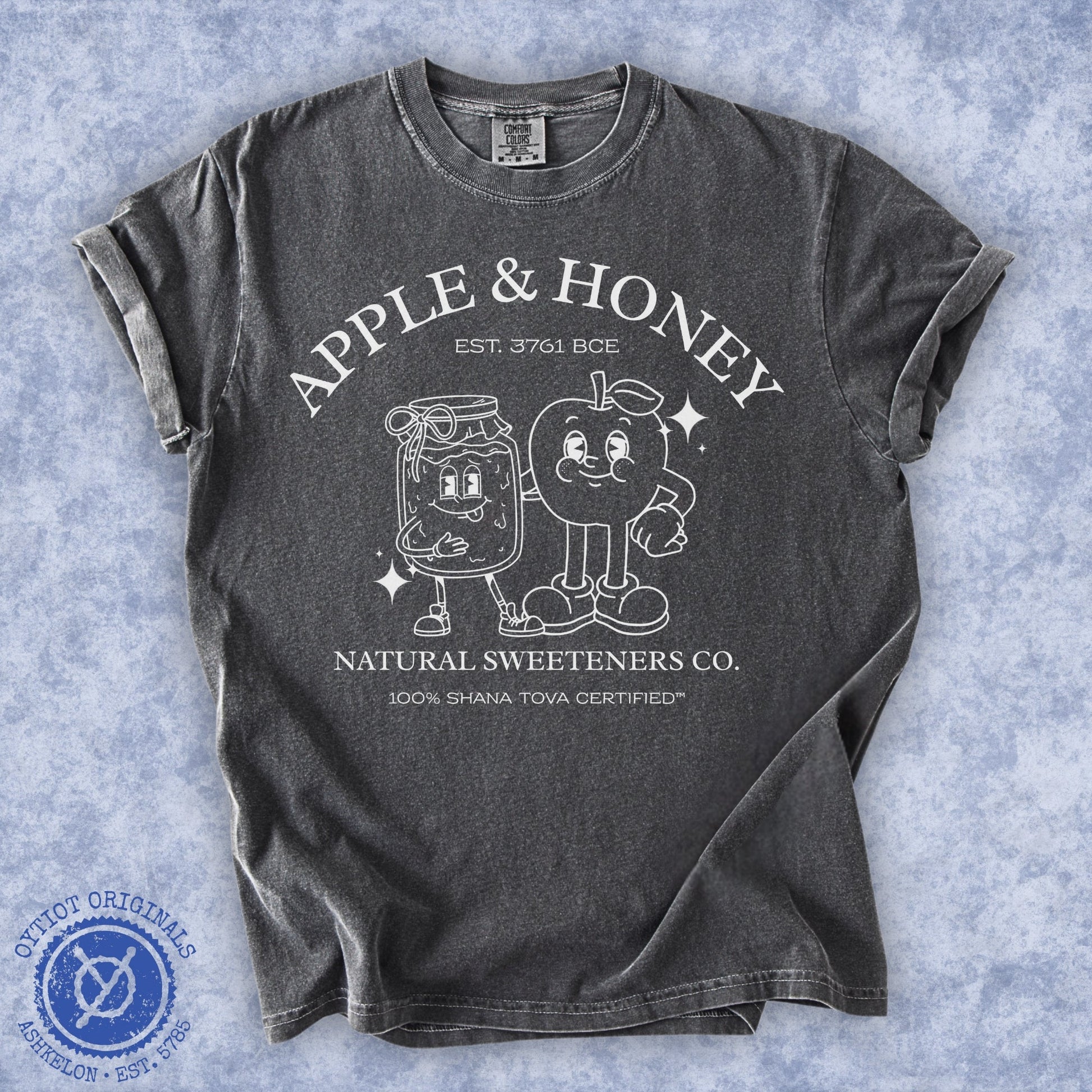 Apple and Honey Co. | Rosh Hashanah Humor Washed T-shirt - Oytiot