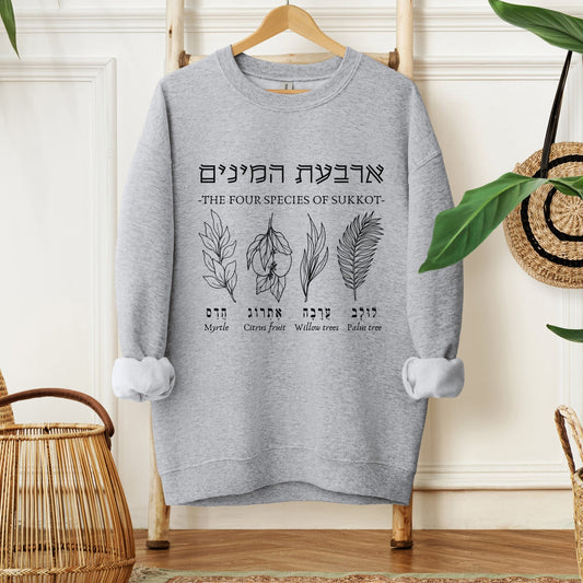 ארבעת המינים | The Four Species Of Sukkot Sweatshirt - Oytiot