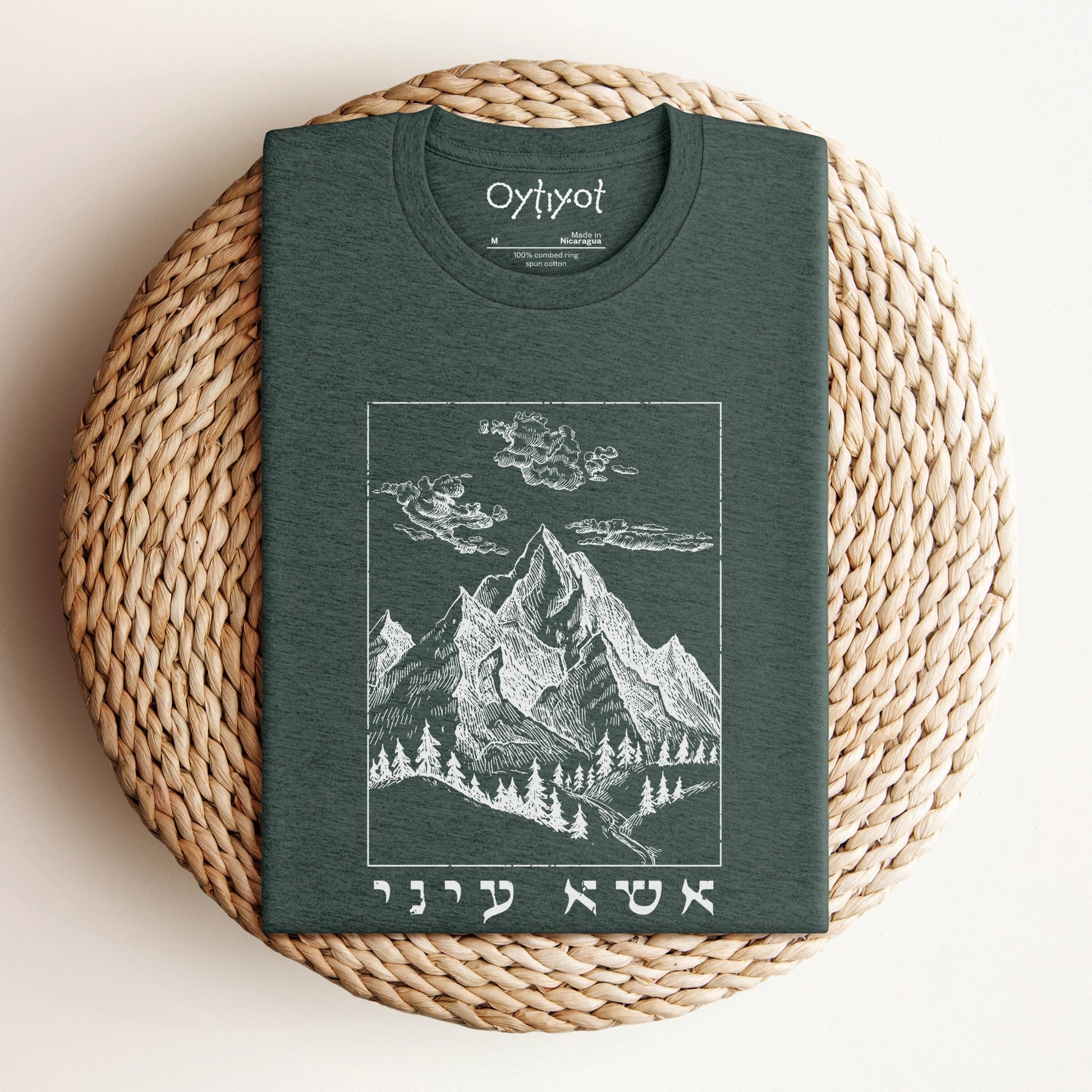 אשא עיני | I Lift Up My Eyes In Hebrew T-shirt - Oytiot