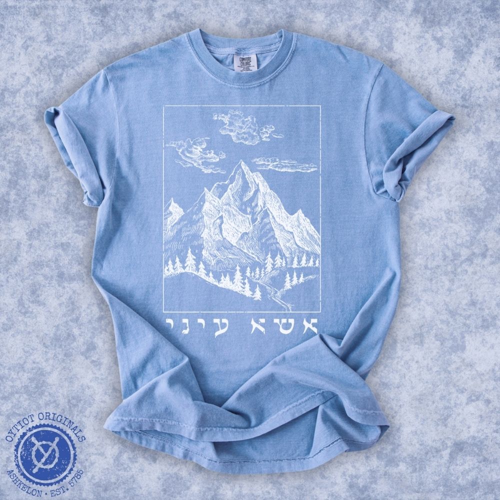 אשא עיני (Psalms 121) | Washed T-shirt - Oytiot