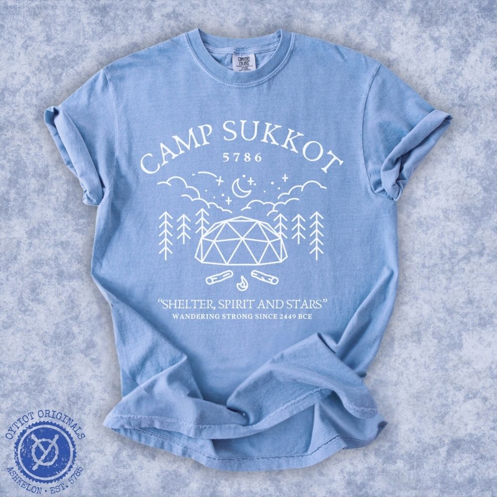 Camp Sukkot | Sukkot Humor Washed T-shirt - Oytiot