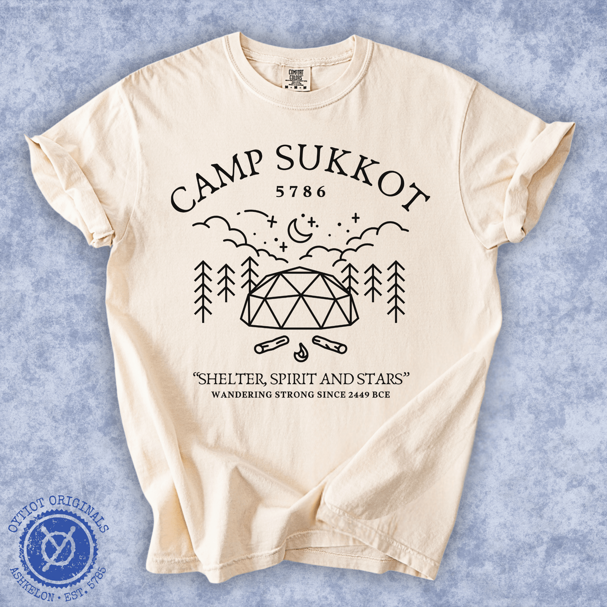 Camp Sukkot | Sukkot Humor Washed T-shirt - Oytiot