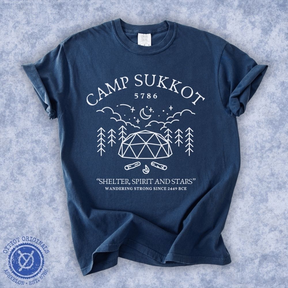 Camp Sukkot | Sukkot Humor Washed T-shirt - Oytiot