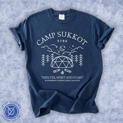 Camp Sukkot | Sukkot Humor Washed T-shirt - Oytiot