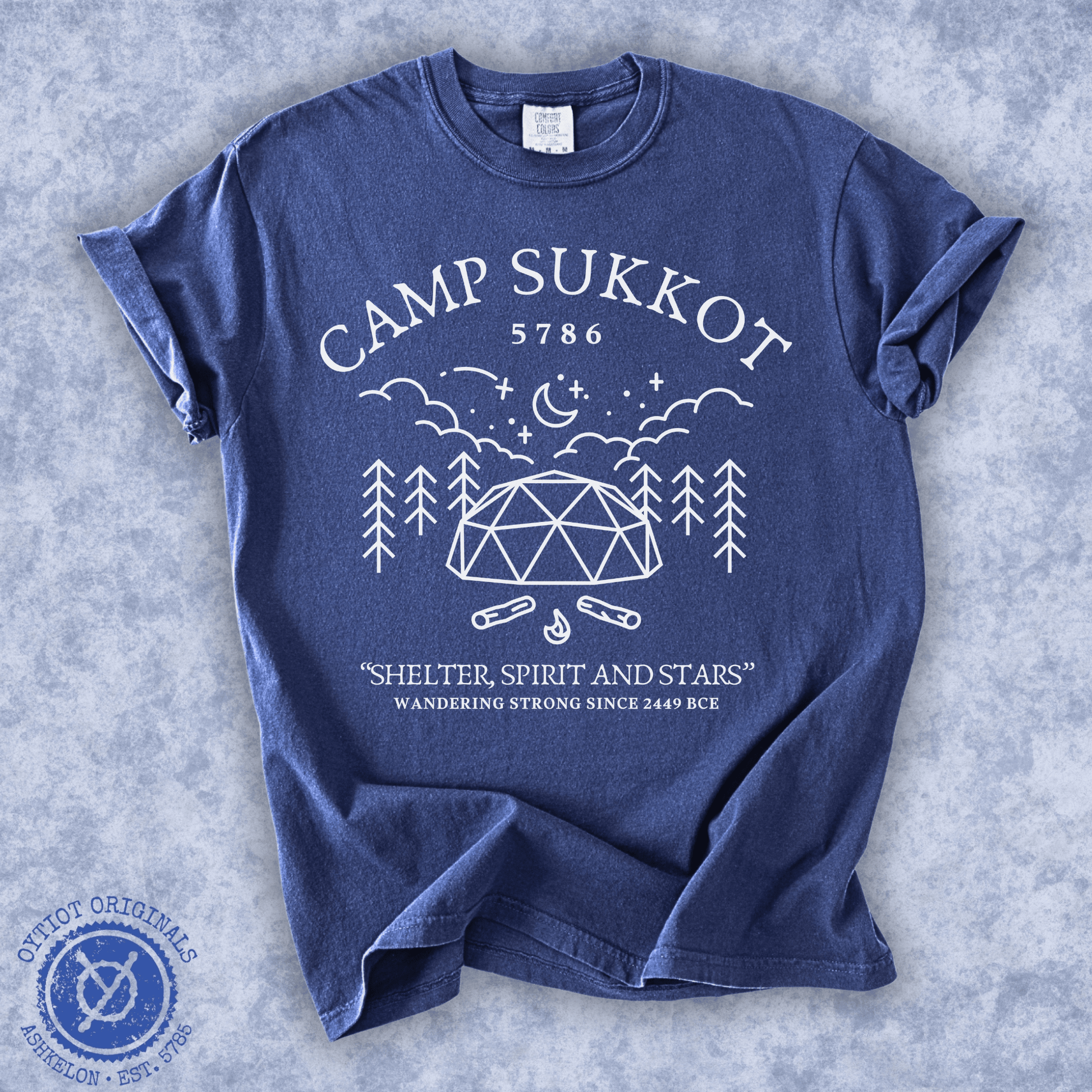 Camp Sukkot | Sukkot Humor Washed T-shirt - Oytiot