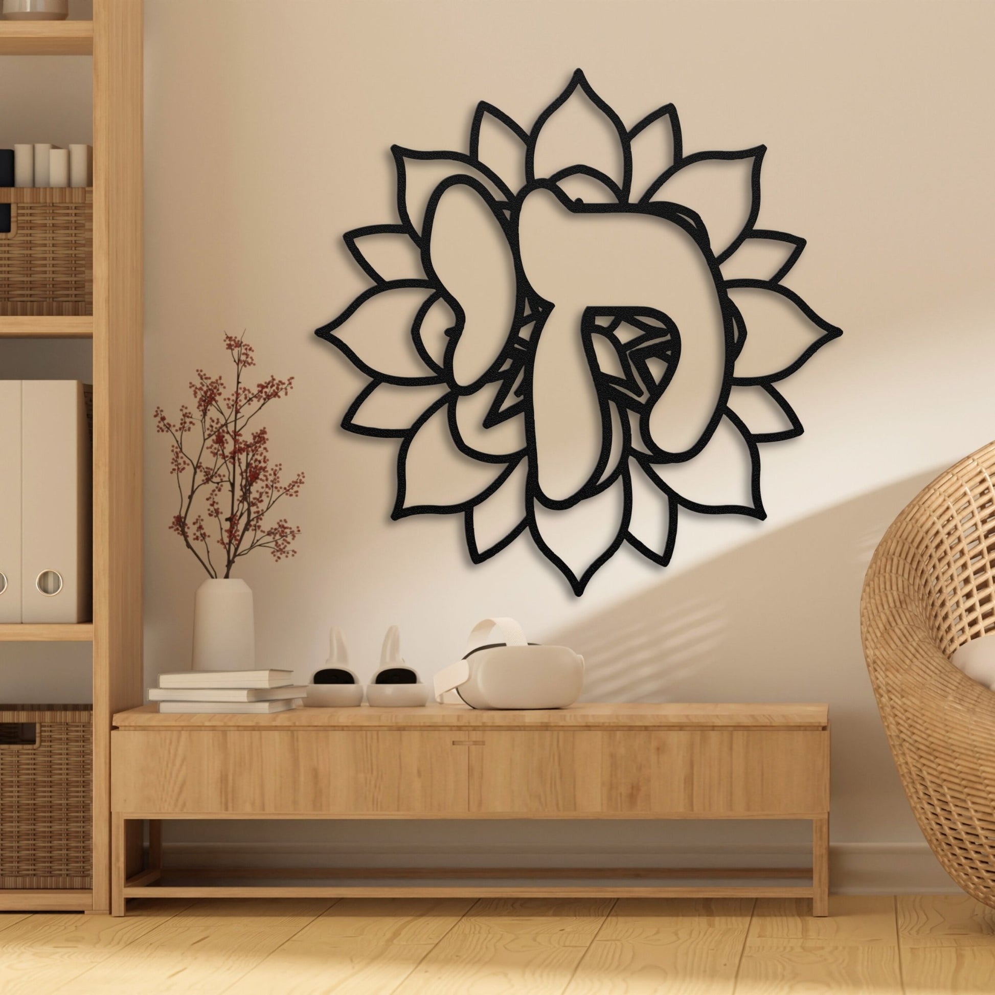 Chai | Alive In Hebrew Mandala Metal Wall Art חי - Oytiot