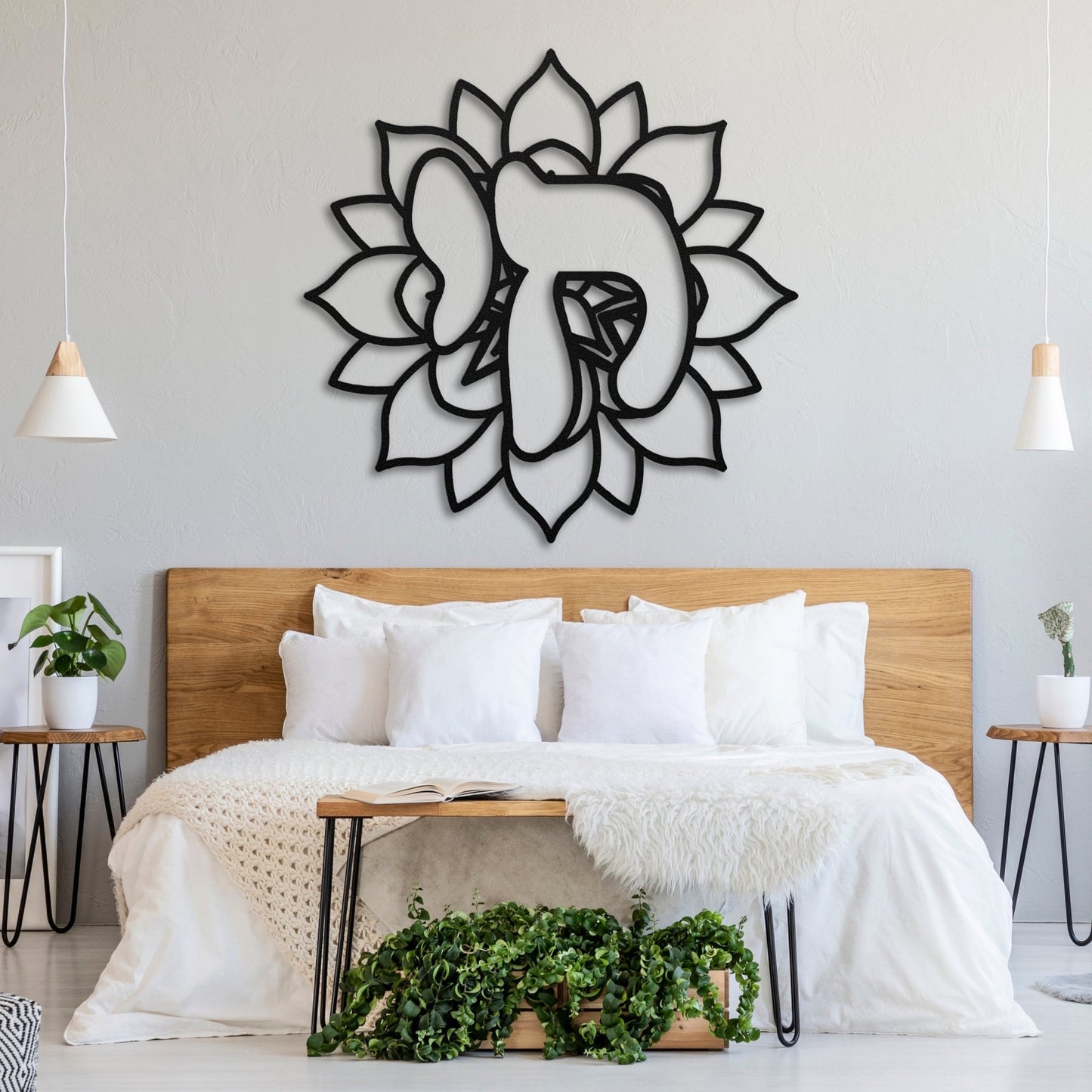 Chai | Alive In Hebrew Mandala Metal Wall Art חי - Oytiot