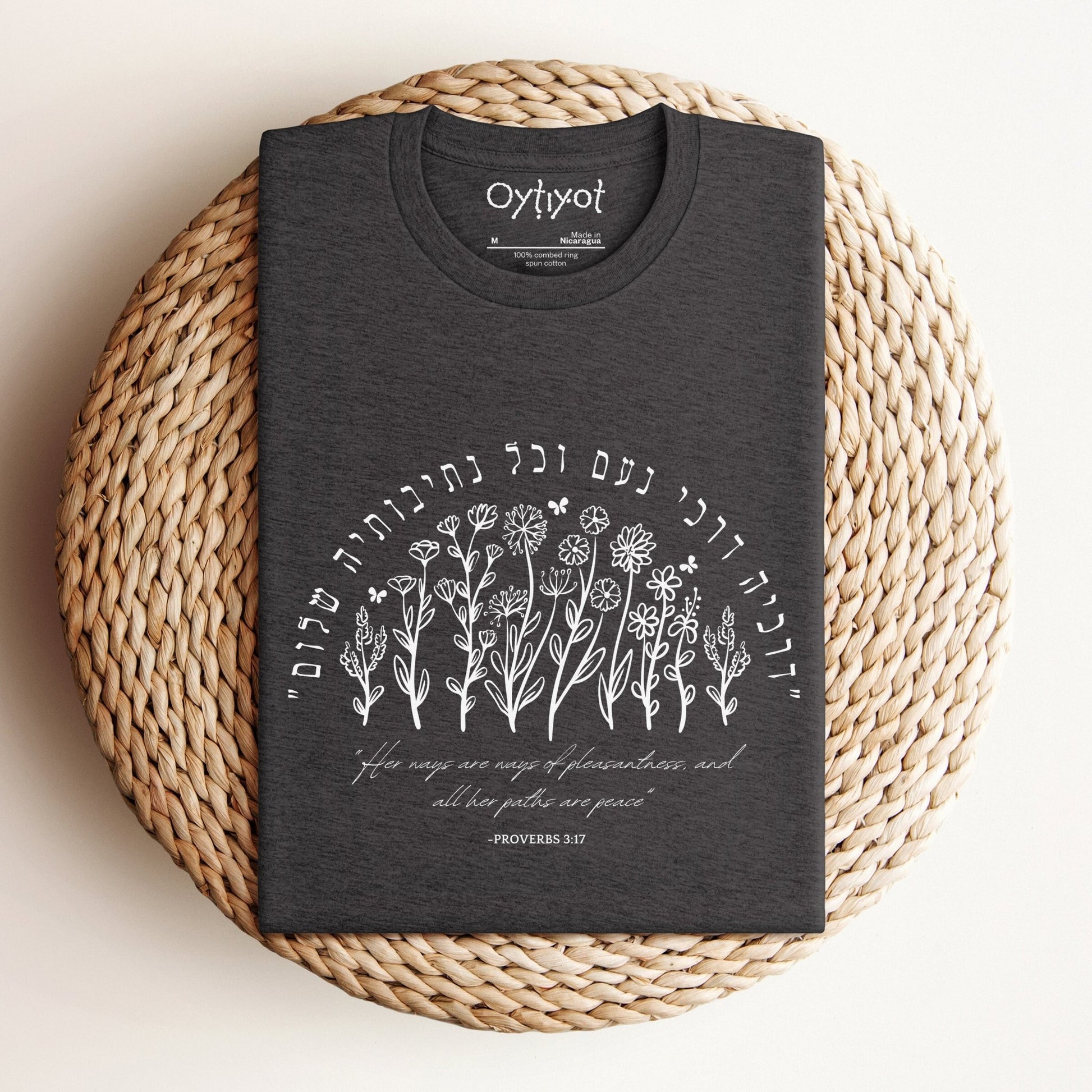 דרכי נעם | Proverbs 3:17 Hebrew T-shirt - Oytiot