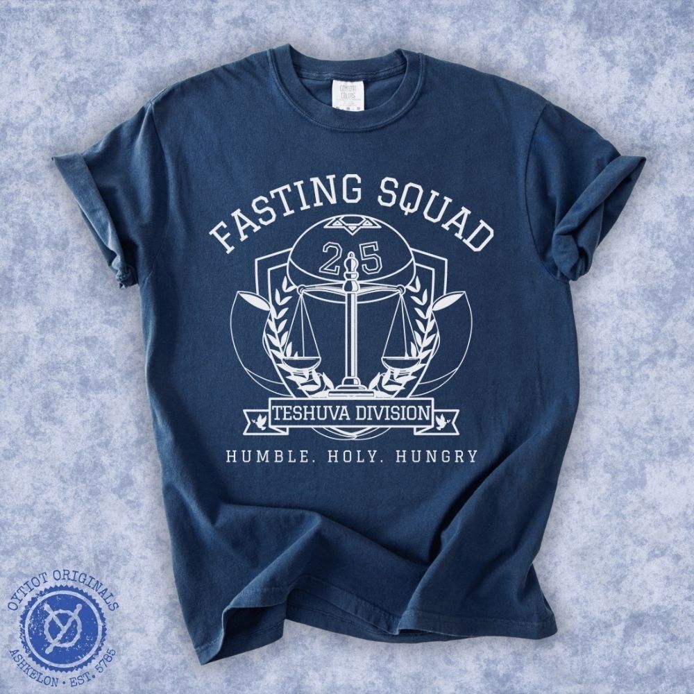 Fasting Squad | Yom Kippur Humor Washed T-shirt - Oytiot