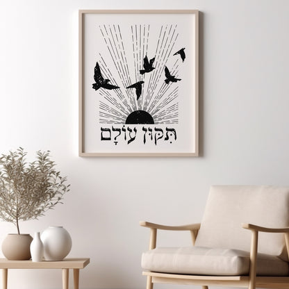 תיקון עולם | Repair The World In Hebrew Wall Art