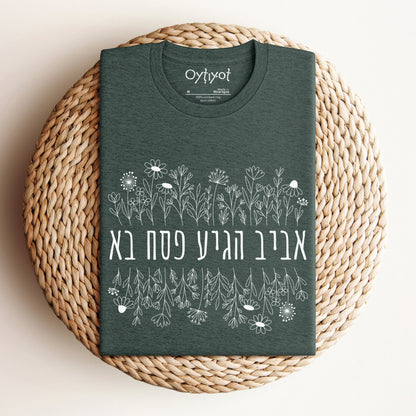 פסח בא | Passover Hebrew T-shirt - Oytiot