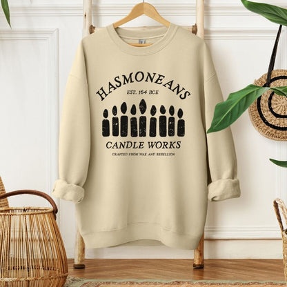 Hasmoneans Candle Works | Hanukkah Humor Sweatshirt - Oytiot