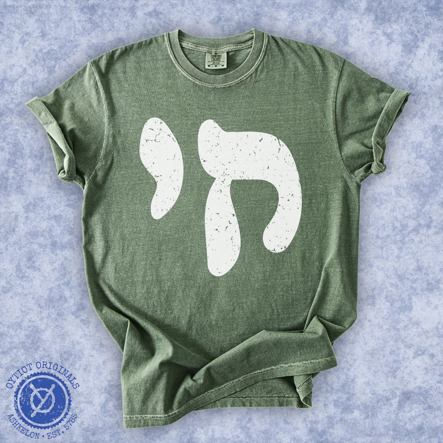 חי | Chai In Hebrew Washed T-shirt - Oytiot