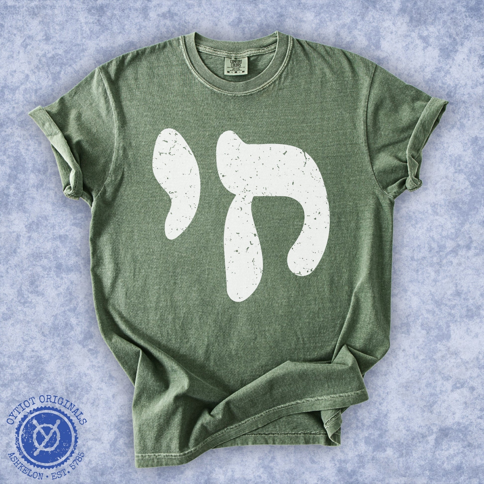 חי | Chai In Hebrew Washed T-shirt - Oytiot