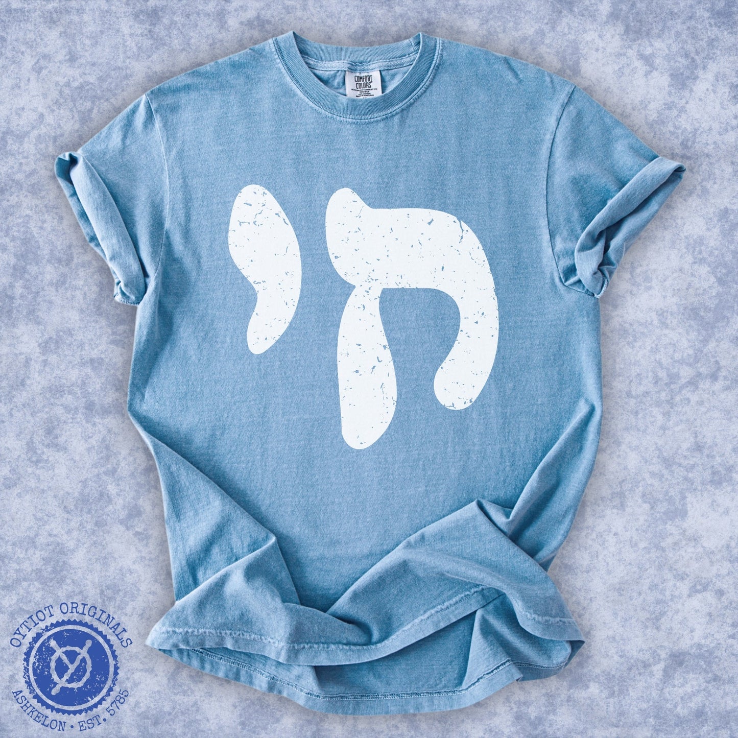 חי | Chai In Hebrew Washed T-shirt - Oytiot