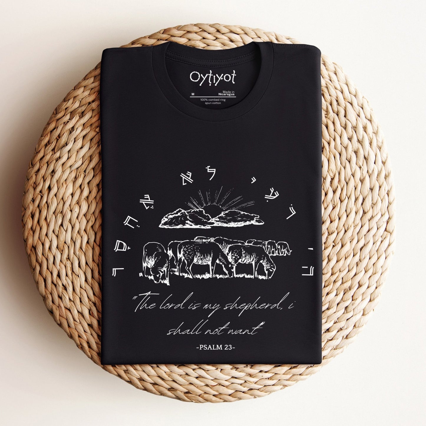 לא אחסר | Psalm 23 Hebrew T-shirt - Oytiot