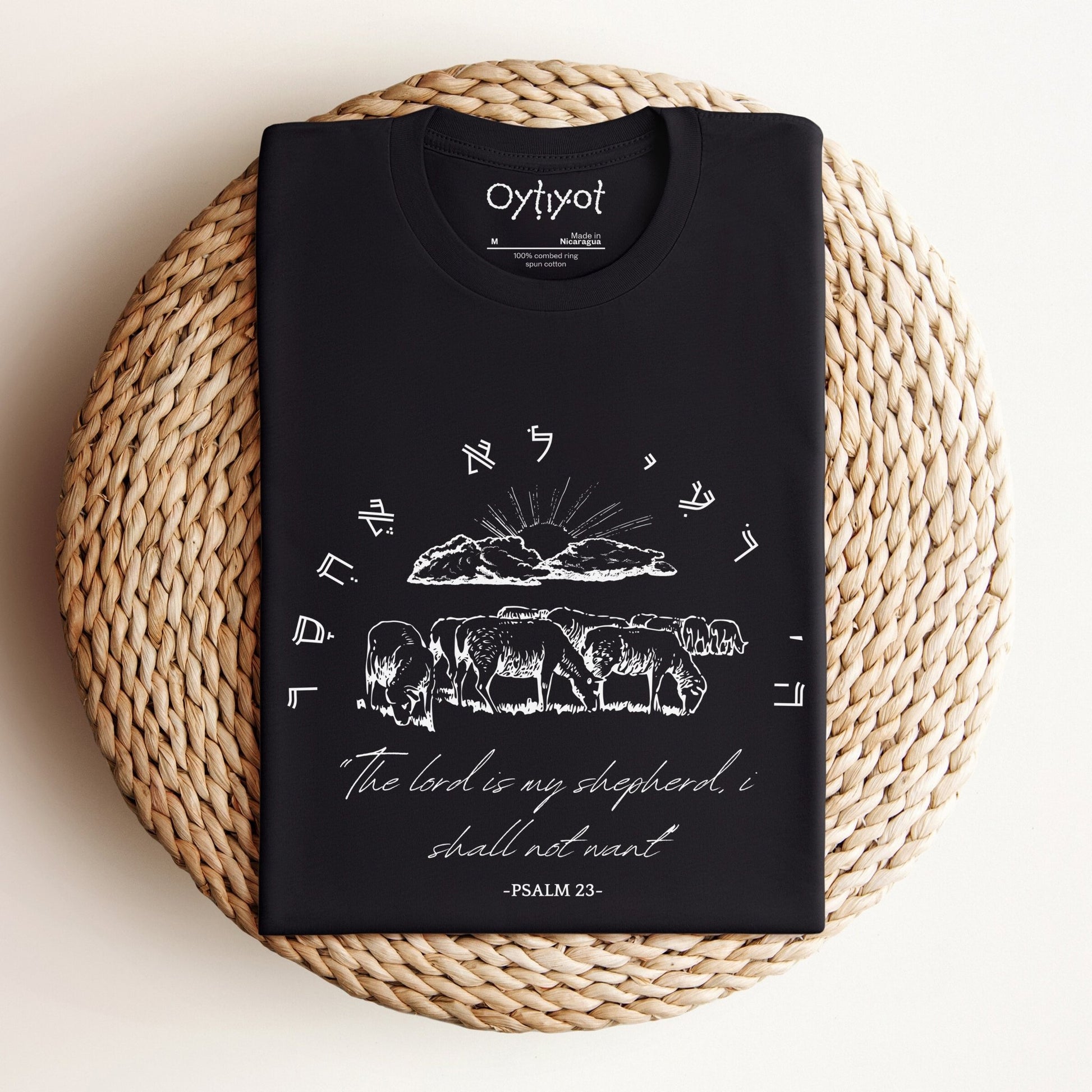לא אחסר | Psalm 23 Hebrew T-shirt - Oytiot