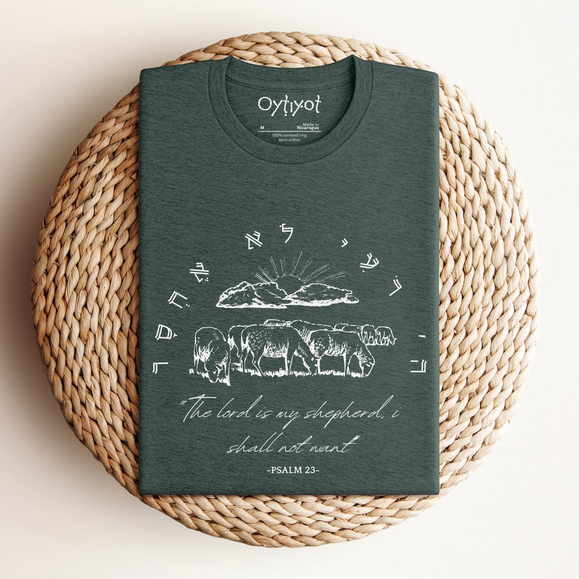 לא אחסר | Psalm 23 Hebrew T-shirt - Oytiot
