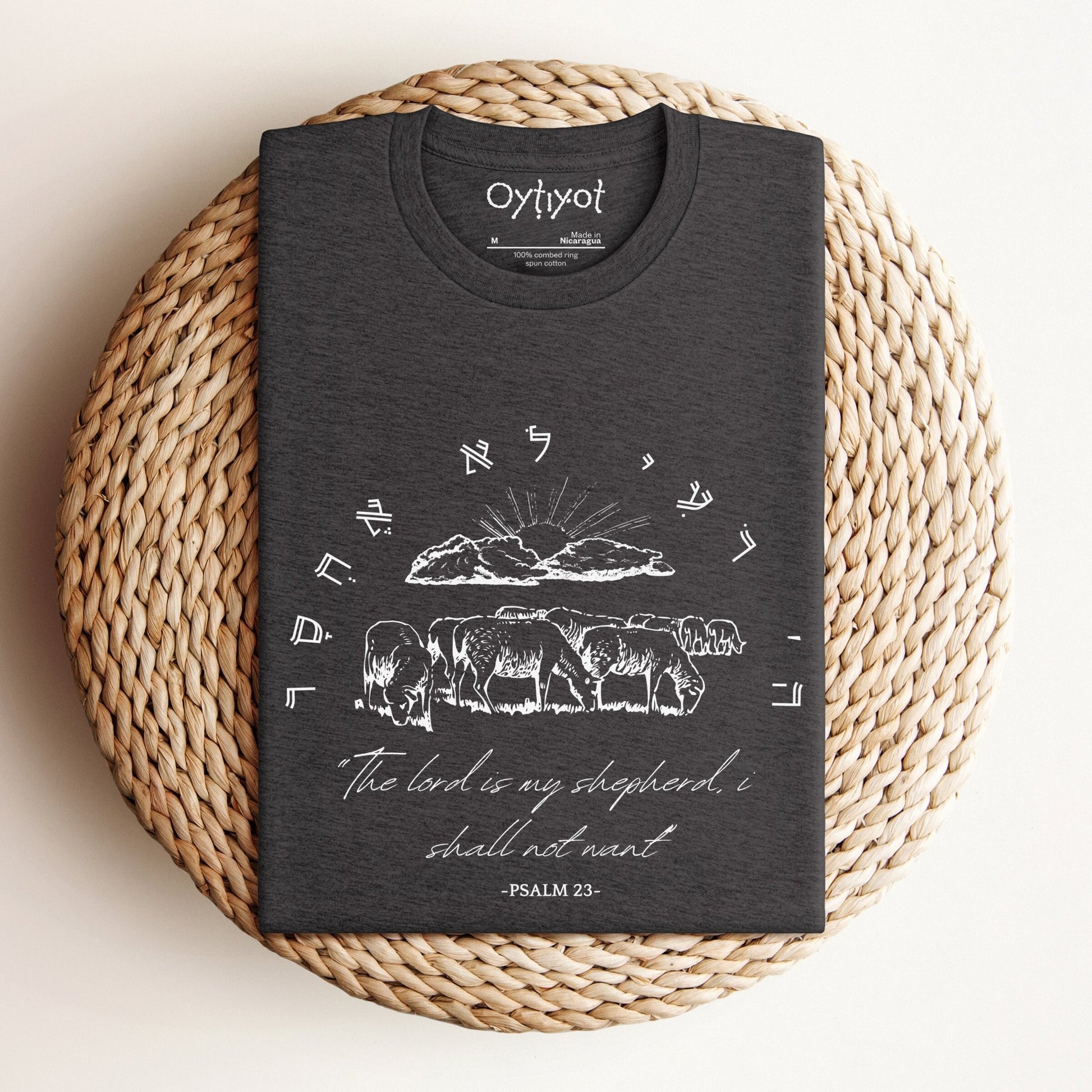 לא אחסר | Psalm 23 Hebrew T-shirt - Oytiot