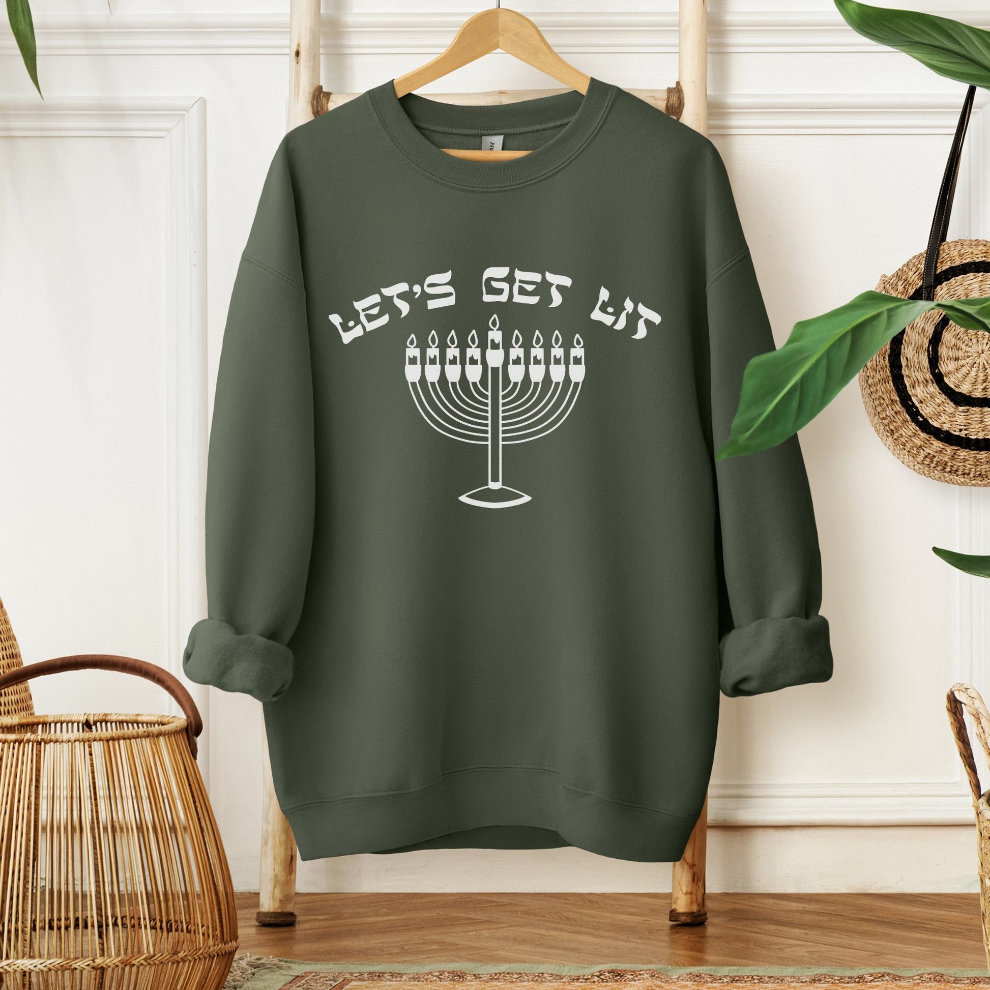 Let's Get Lit | Hanukkah Funny Sweatshirt - Oytiot