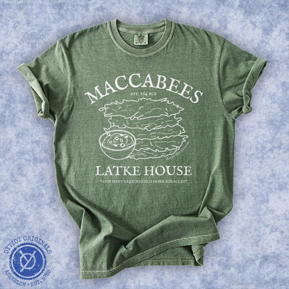 Maccabees Latke House | Hanukkah Humor Washed T-shirt - Oytiot