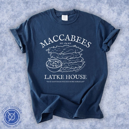 Maccabees Latke House | Hanukkah Humor Washed T-shirt - Oytiot