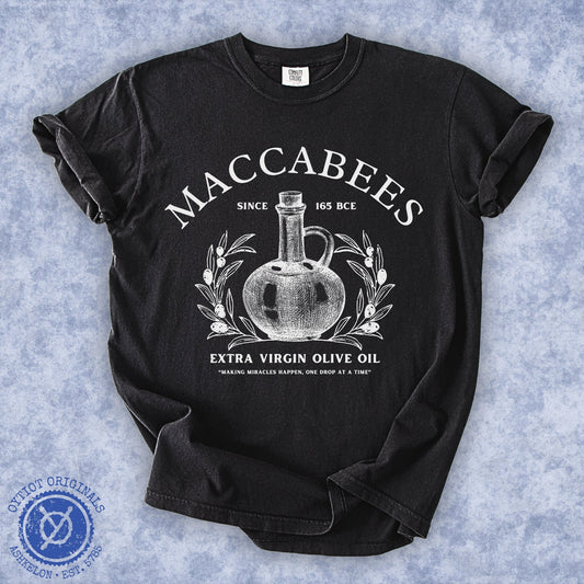 Maccabees Olive Oil | Funny Jewish Hanukkah T-shirt - Oytiot