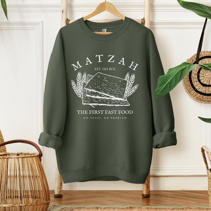 Matzah The First Fast Food | Funny Passover Sweatshirt - Oytiot