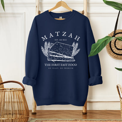 Matzah The First Fast Food | Funny Passover Sweatshirt - Oytiot