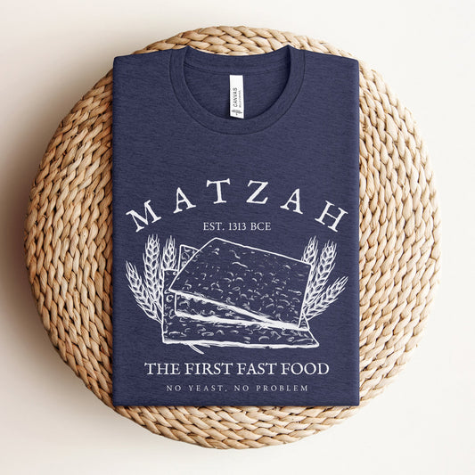 Matzah The First Fast Food | Funny Passover T-shirt - Oytiot