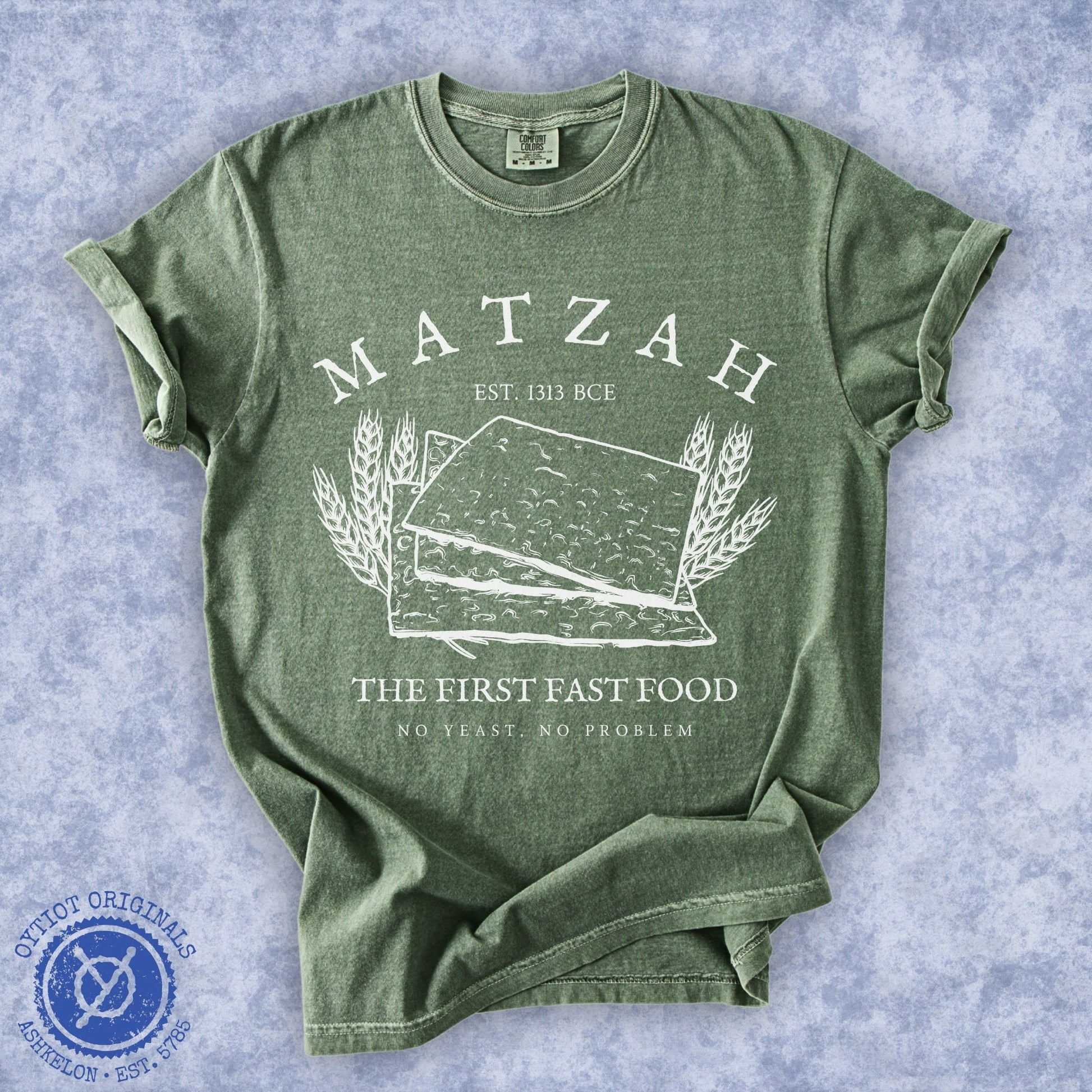 Matzah The First Fast Food | Washed T-shirt - Oytiot