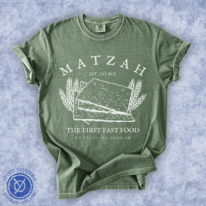Matzah The First Fast Food | Washed T-shirt - Oytiot