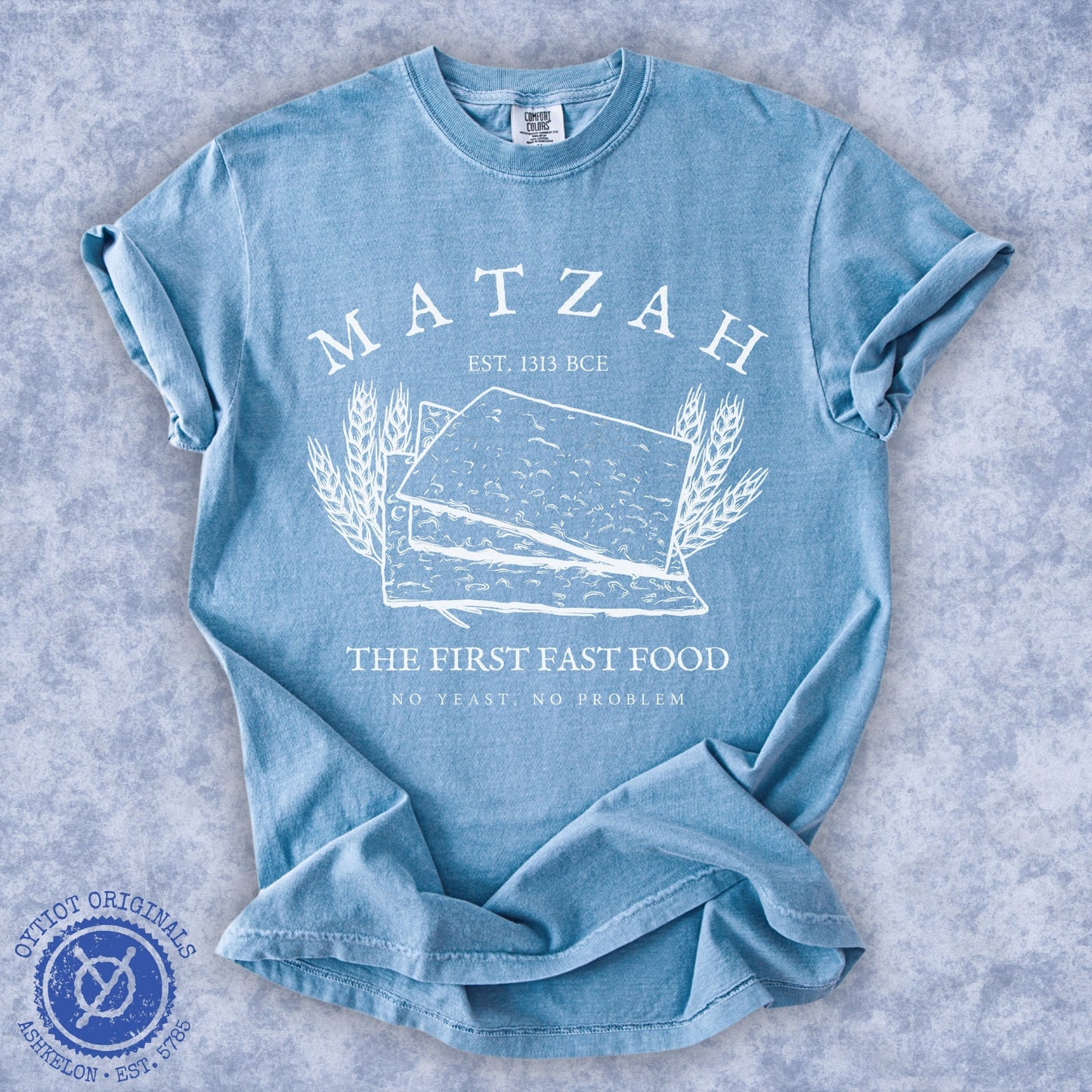 Matzah The First Fast Food | Washed T-shirt - Oytiot