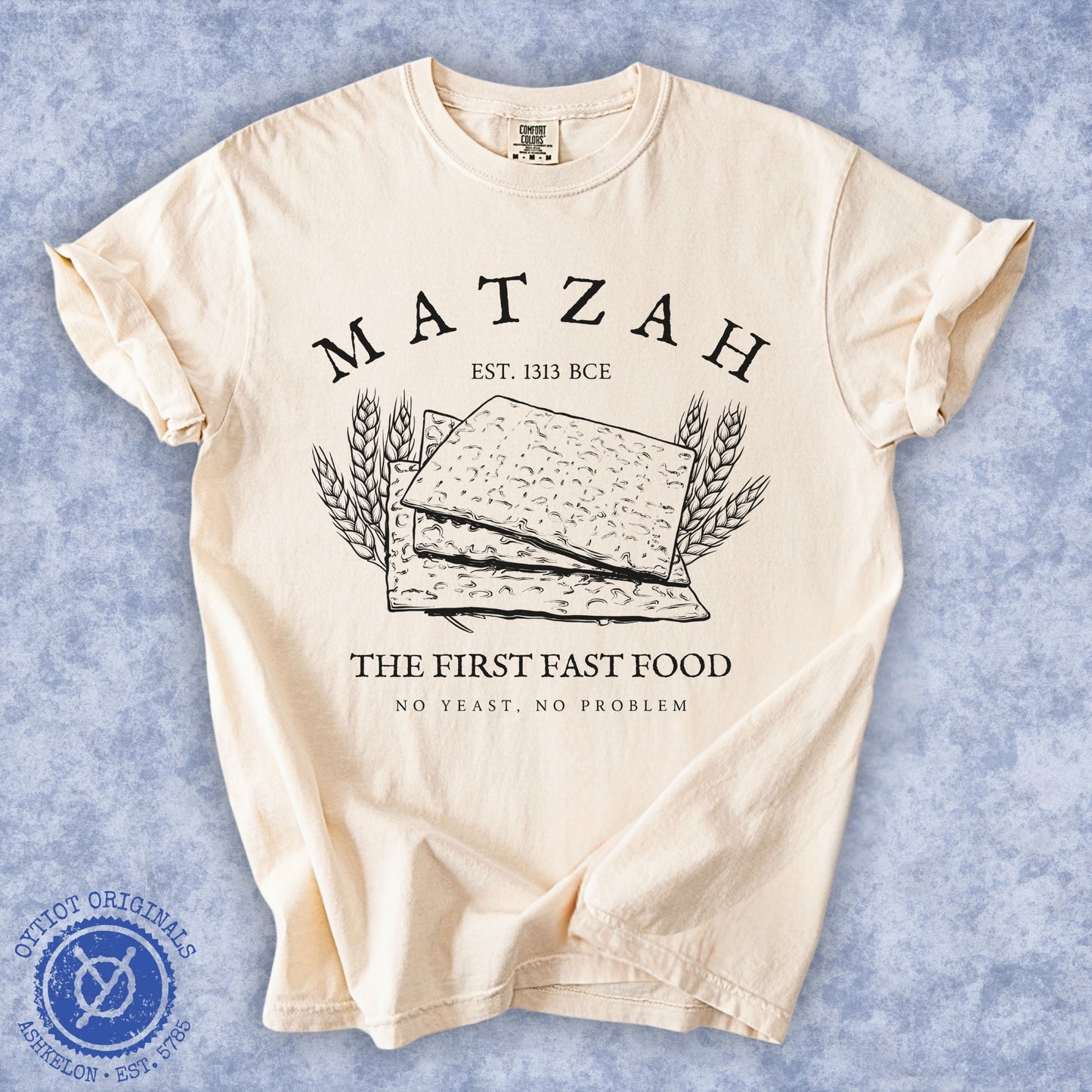 Matzah The First Fast Food | Washed T-shirt - Oytiot