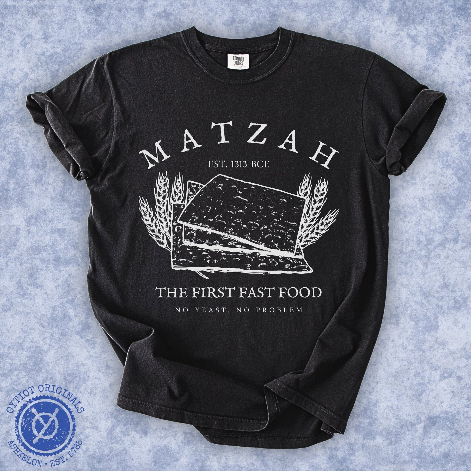 Matzah The First Fast Food | Washed T-shirt - Oytiot