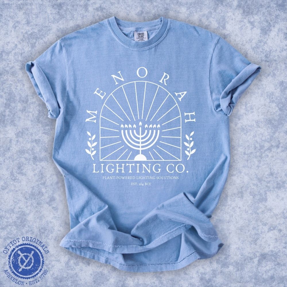Menorah Lighting Co. | Hanukkah Humor Washed T-shirt - Oytiot
