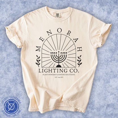 Menorah Lighting Co. | Hanukkah Humor Washed T-shirt - Oytiot
