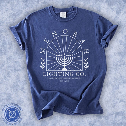 Menorah Lighting Co. | Hanukkah Humor Washed T-shirt - Oytiot