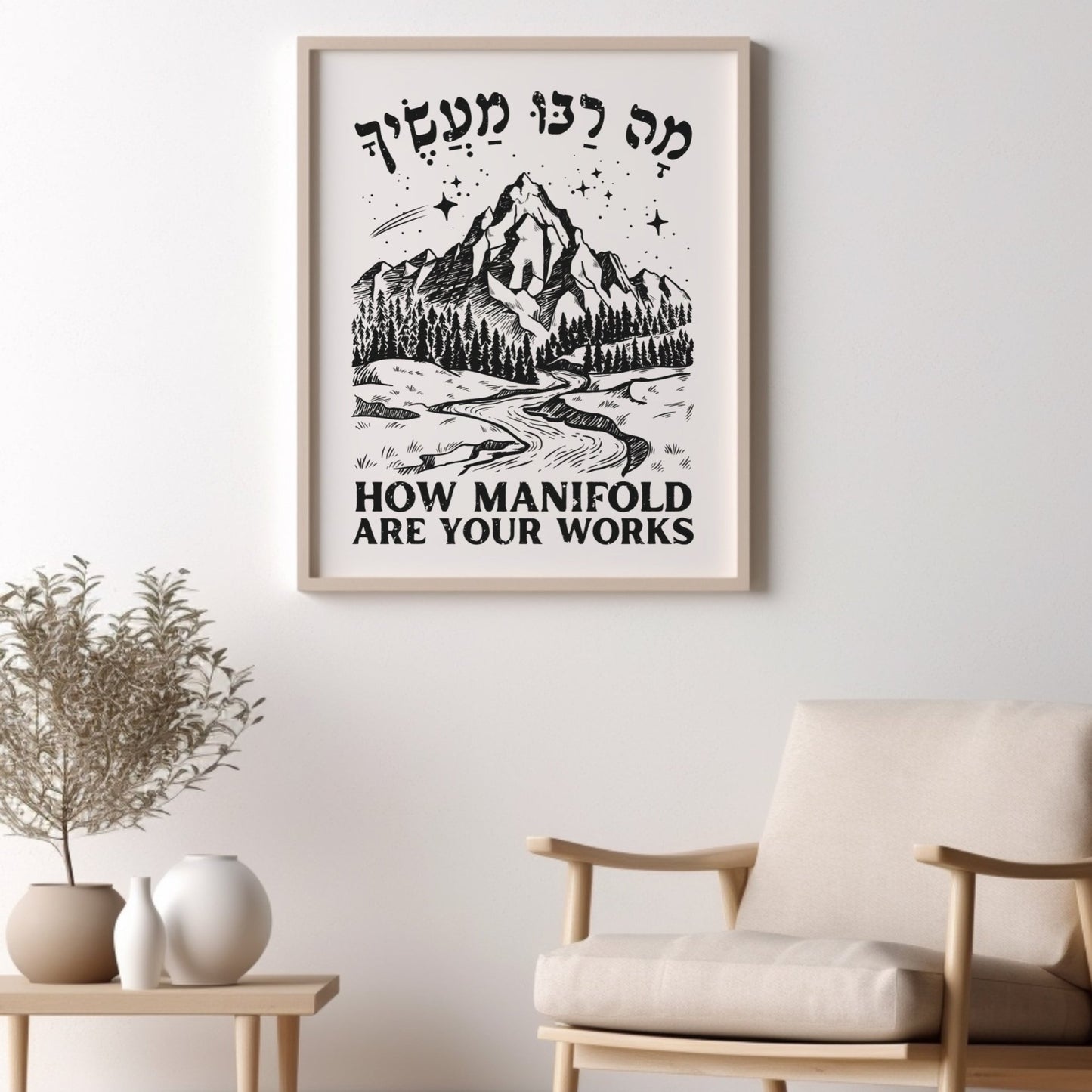 מה רבו מעשיך | Psalms 104 In Hebrew Wall Art - Oytiot