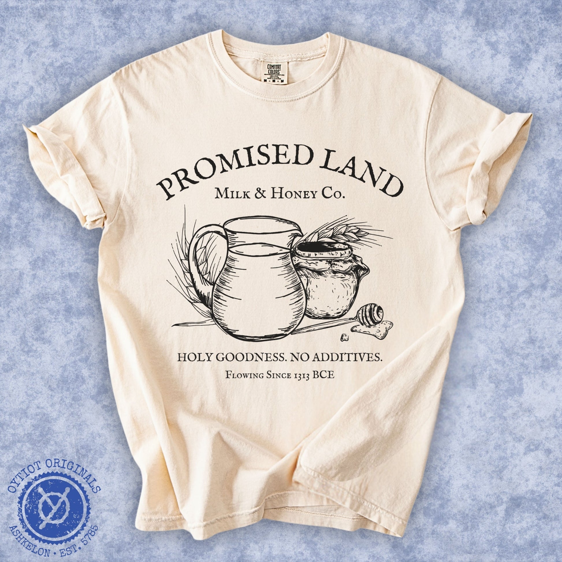 Milk & Honey Co. | Jewish Humor Shavuot Washed T-shirt - Oytiot
