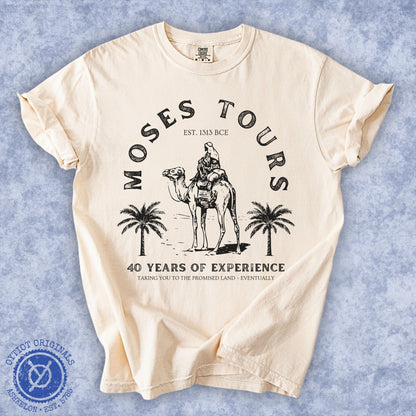 Moses Tours | Jewish Humor Washed T-shirt - Oytiot