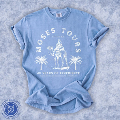 Moses Tours | Jewish Humor Washed T-shirt - Oytiot