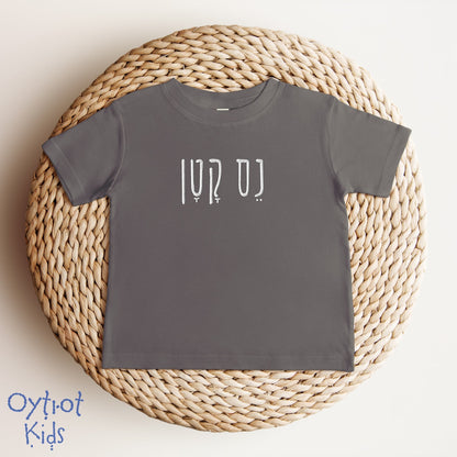 נס קטן | Little Miracle In Hebrew Embroidered Baby T-shirt - Oytiot