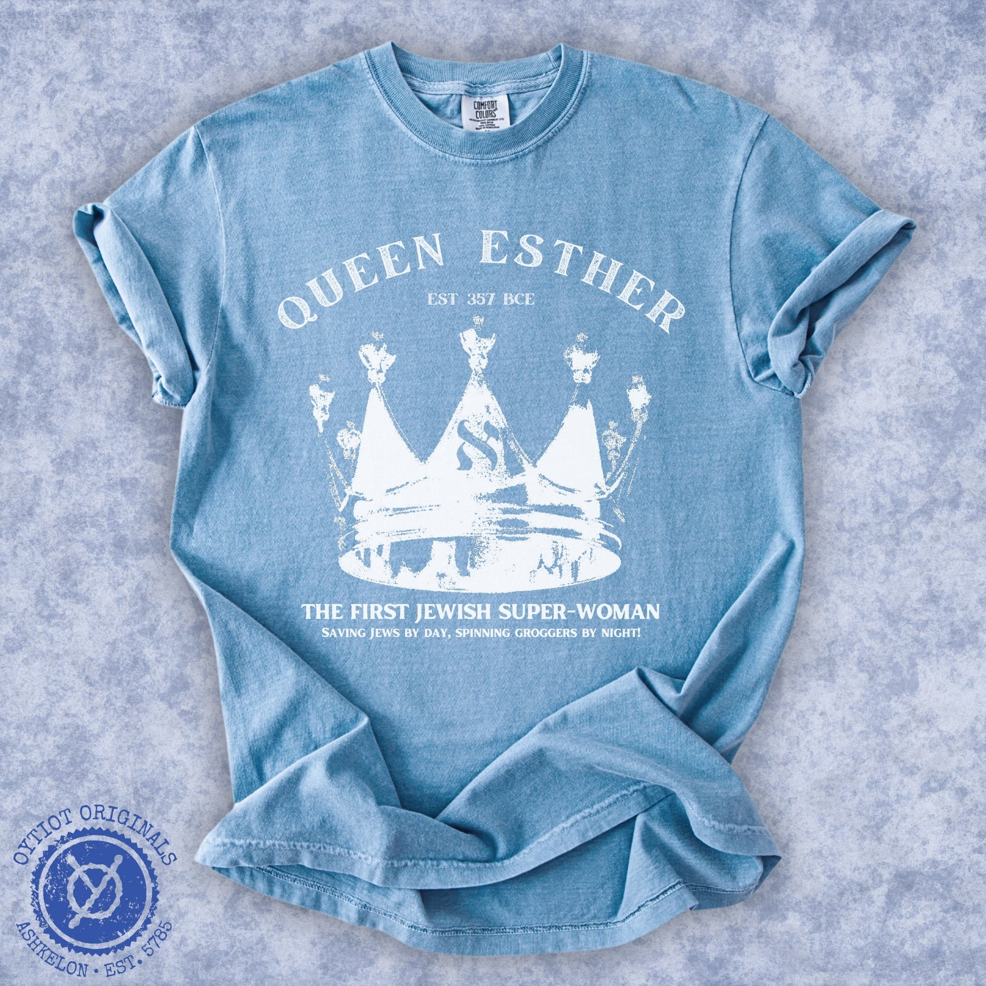 Queen Esther | Jewish Humor Washed T-shirt - Oytiot