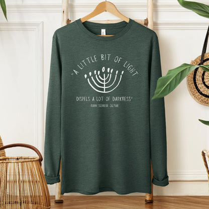 Rabbi Shneur Zalman Hanukkah Quote Long Sleeve Tee - Oytiot