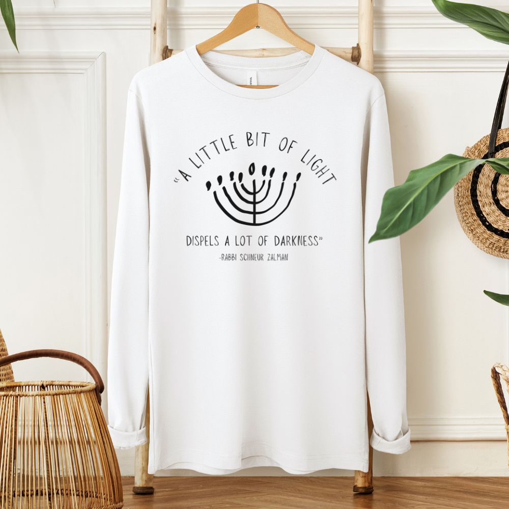 Rabbi Shneur Zalman Hanukkah Quote Long Sleeve Tee - Oytiot