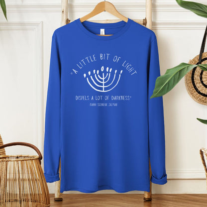 Rabbi Shneur Zalman Hanukkah Quote Long Sleeve Tee - Oytiot